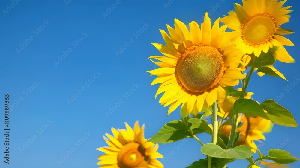 Yellow Sunflowers Against a Blue Sky Yellow Sunflowers Against a Blue Sky