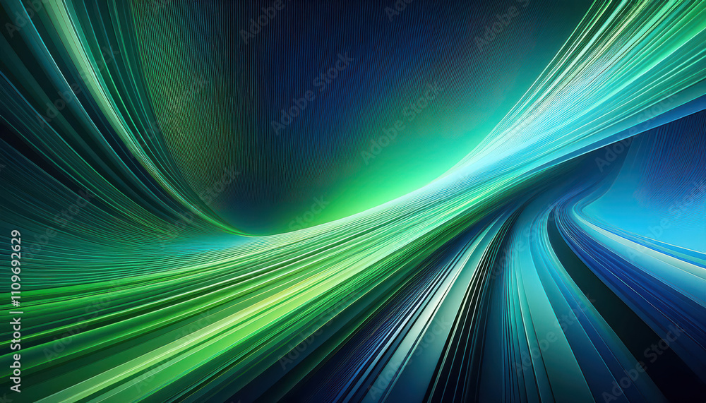 Dynamic green and blue abstract wave patterns with flowing energetic lines Dynamic green and blue abstract wave patterns with flowing energetic lines