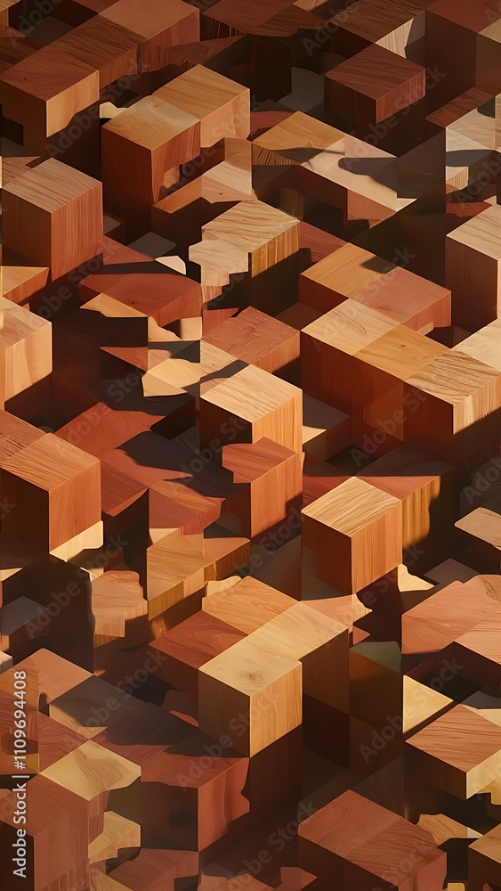 Abstract texture from wooden cubes, 3d render Abstract texture from wooden cubes, 3d render