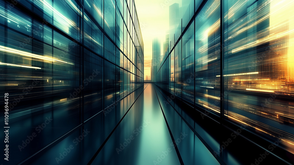 Fototapeta premium Abstract city concept background poster. Abstract urban geometric creative banner pattern. Digital illustration. AI artwork.