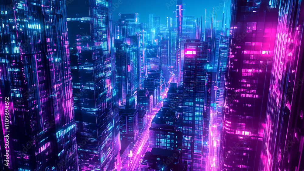 Obraz premium Abstract city concept background poster. Abstract urban geometric creative banner pattern. Digital illustration. AI artwork.