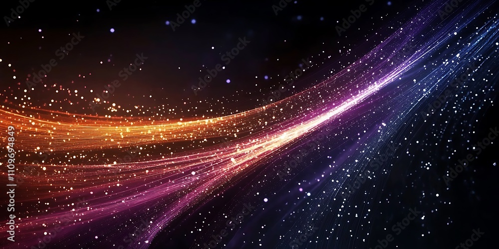 Sparkling Golden Wave on a Black Background Sparkling Golden Wave on a Black Background