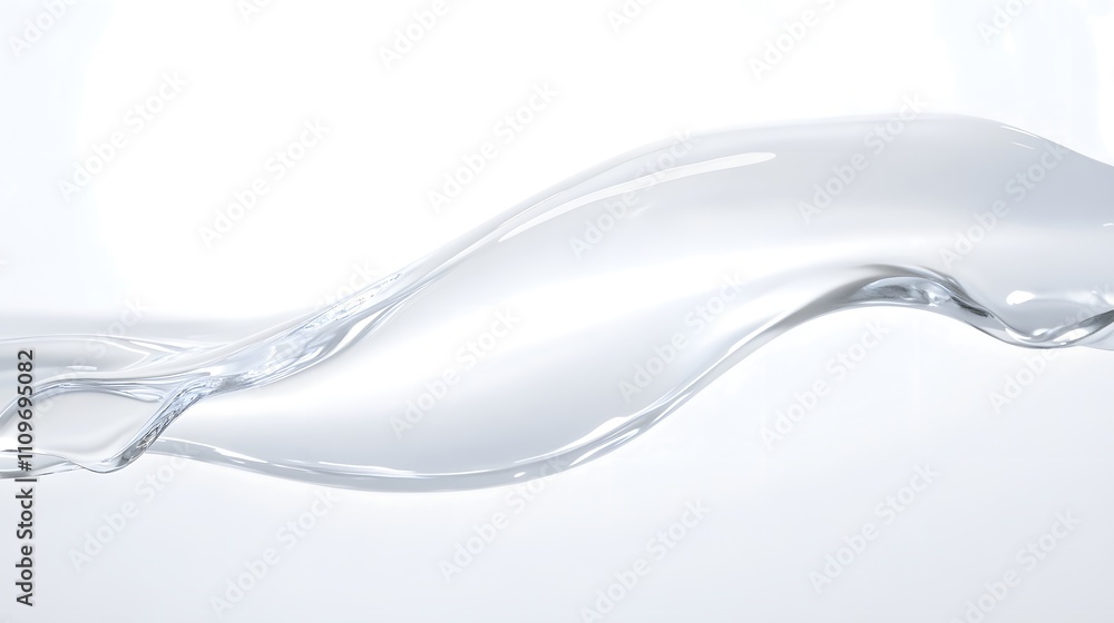 Realistic spread of hyaluronic acid in a thin layer on a white background, highlighting its smooth Realistic spread of hyaluronic acid in a thin layer on a white background, highlighting its smooth