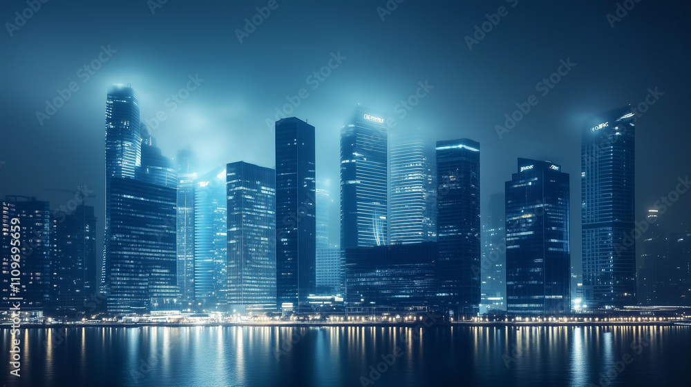 Fototapeta premium Abstract city concept background poster. Abstract urban geometric creative banner pattern. Digital illustration. AI artwork.