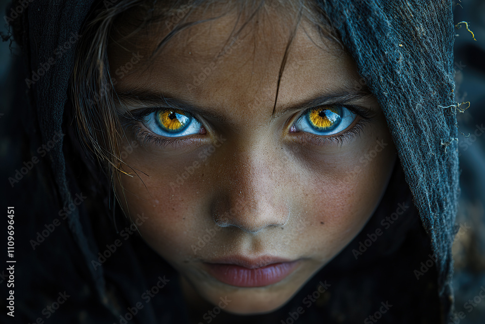 World hunger problem in poor countries, portrait of hungry child World hunger problem in poor countries, portrait of hungry child