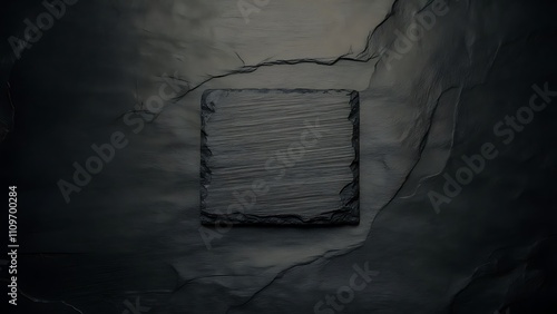 Top view of blank black slate textured background