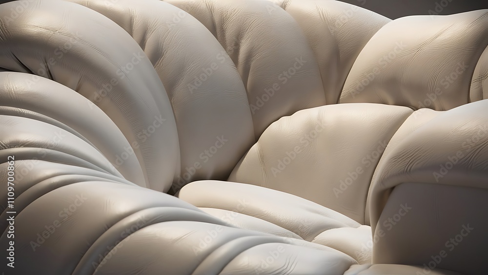 Obraz premium Illustration of white leather upholstery. 3d picture