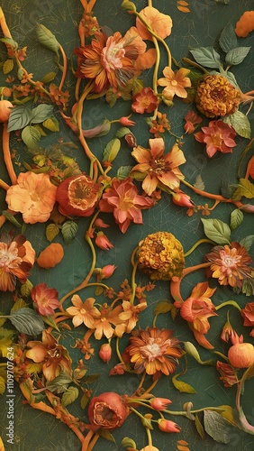 Seamless vector wallpaper or background,floral texture