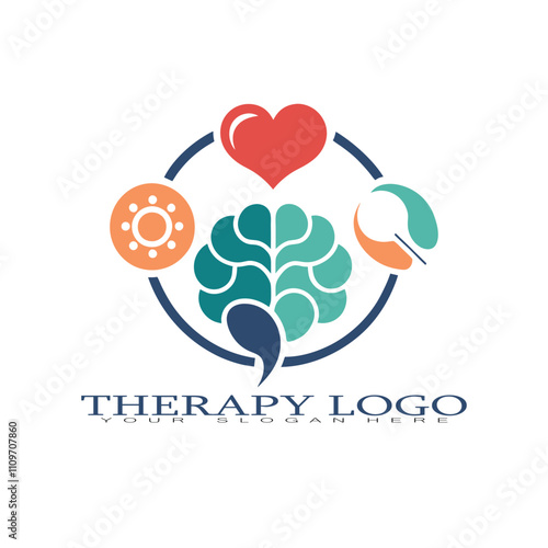 Minimalist Therapy Logo - Healing and Wellness Vector Design.