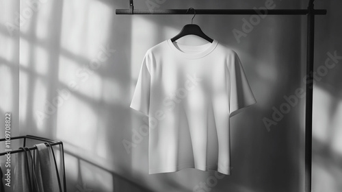 Minimalist White T Shirt Mockup  Clothing  Fashion  Apparel  Style  Design  Garment  Texti photo