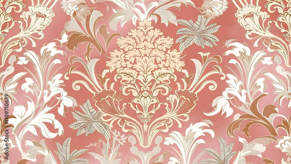 Classic seamless vector pattern. Damask orient ornament. Classic vintage light pink white background. Orient pattern for fabric, wallpapers and packaging Classic seamless vector pattern. Damask orient ornament. Classic vintage light pink white background. Orient pattern for fabric, wallpapers and packaging