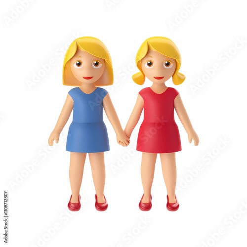 Two Girls Holding Hands Emoji