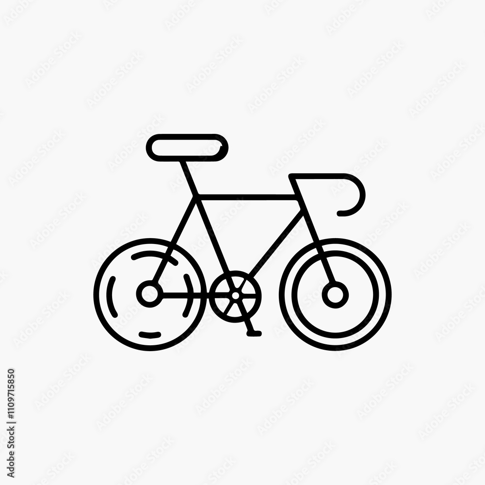 Obraz premium Bicycle icon vector isolated on white background. Vector illustration. 