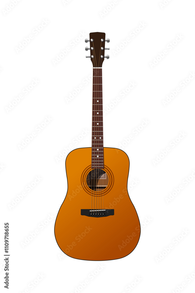 Acoustic guitar on a white background. Vector Acoustic guitar on a white background. Vector