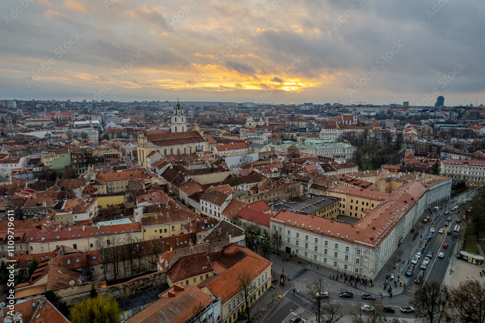 Aerial viewn of Vilnius old town, Lithuania Aerial viewn of Vilnius old town, Lithuania