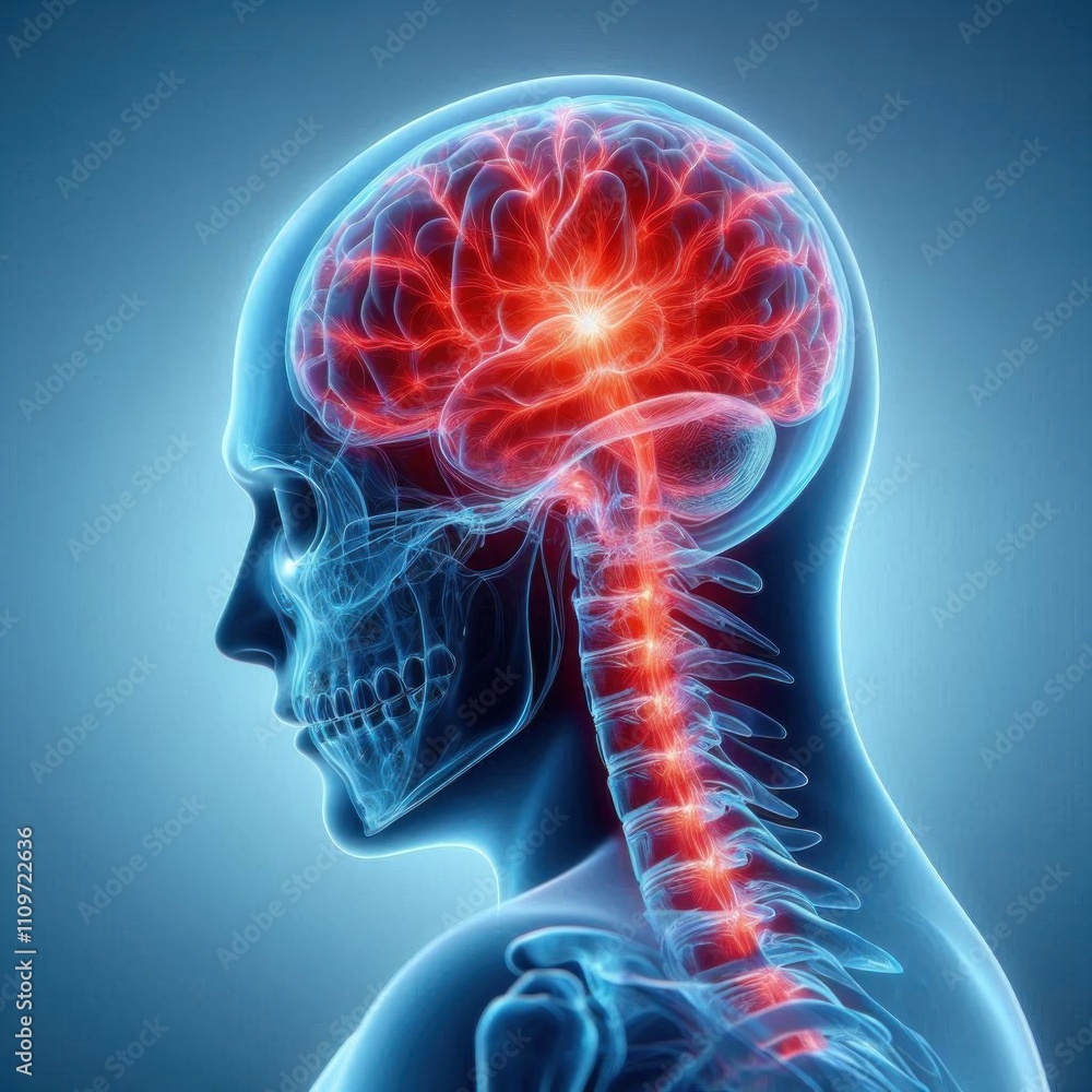 Human Brain Anatomy Spinal Cord Neurological System 3D Medical ...