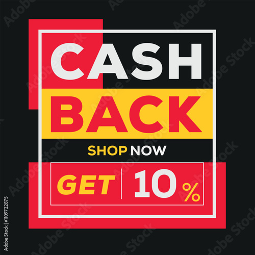 Wallpaper Mural Cashback 10 percent label design, money back sign, vector illustration Torontodigital.ca