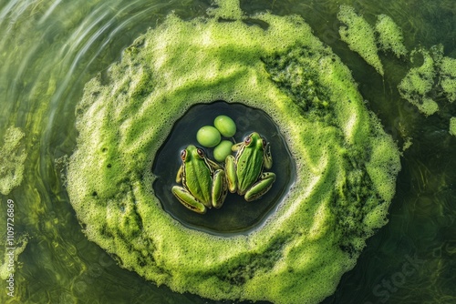 Amphibians in the Saint-Pierre le Chastel marsh, breeding season. photo