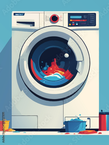 washing machine icon cartoon vector