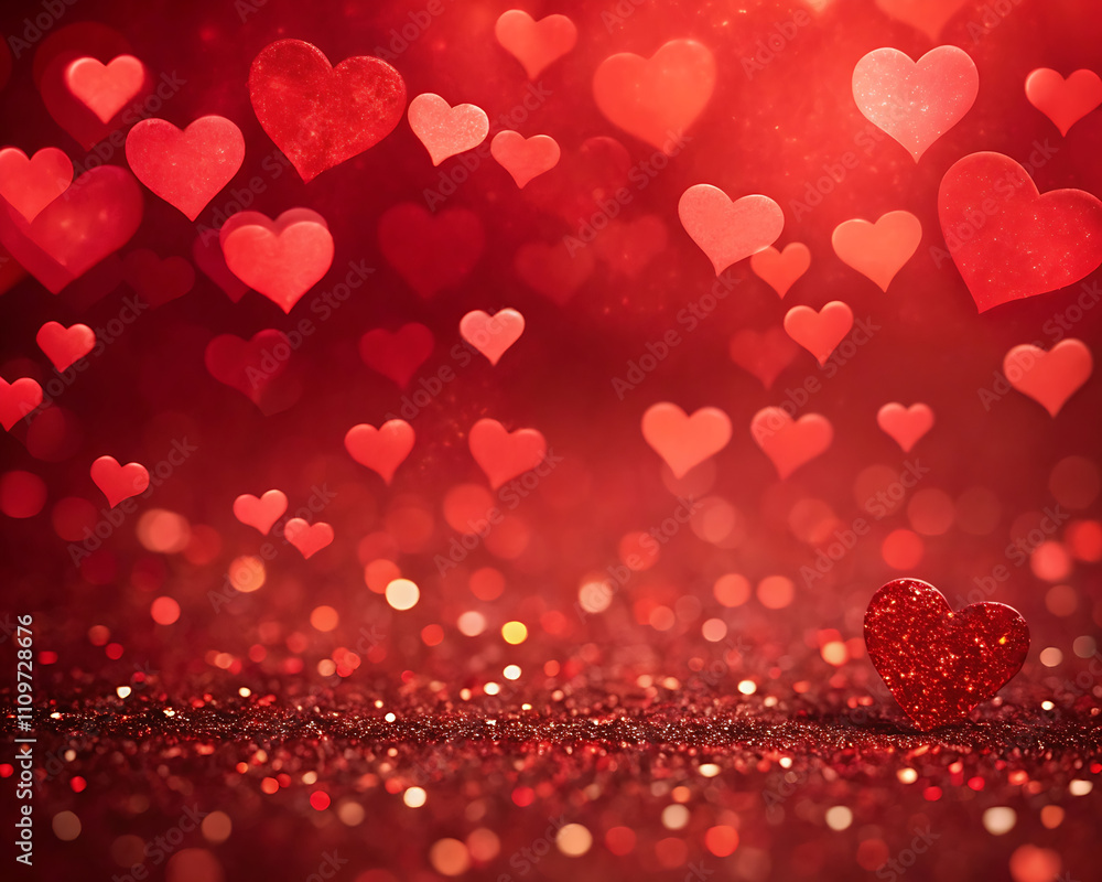 A multitude of vibrant red heart shapes create a sparkling and romantic abstract background filled with love and warmth. Perfect for Valentine's Day themes or heartfelt designs. A multitude of vibrant red heart shapes create a sparkling and romantic abstract background filled with love and warmth. Perfect for Valentine's Day themes or heartfelt designs.