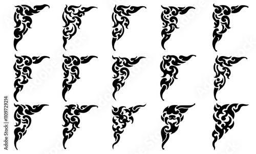 Set Thai pattern elements generate ai	
