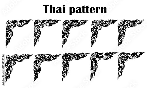 Set Thai pattern elements generate ai
