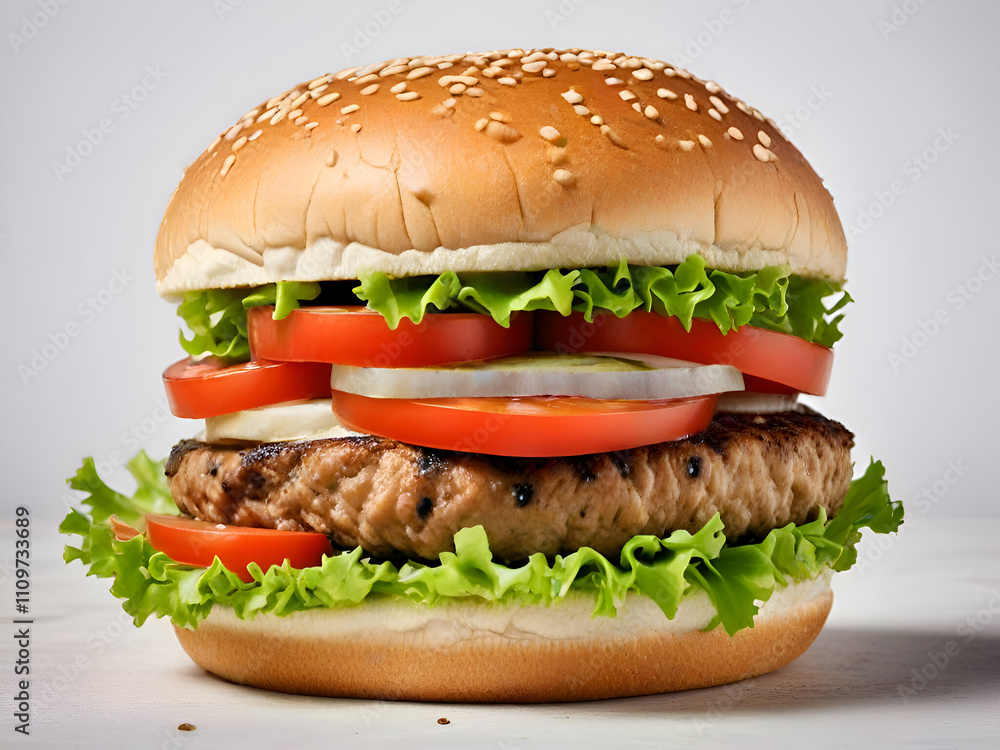 Camel burger with lettuce tomato Camel burger with lettuce tomato