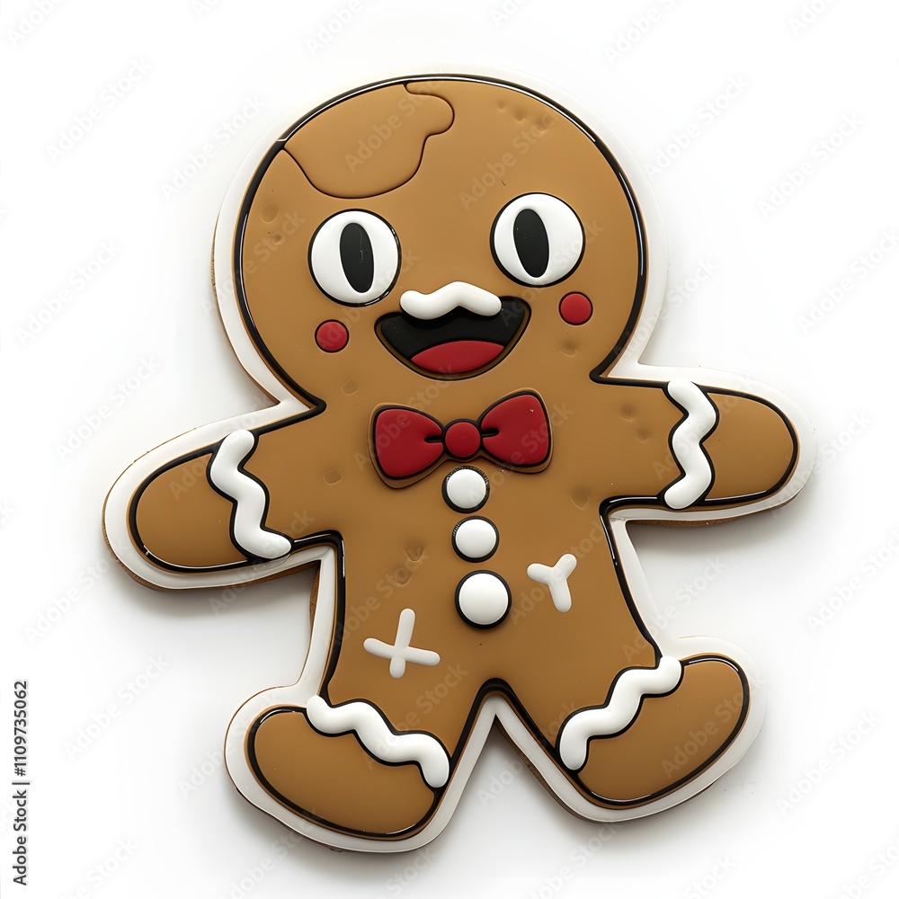 A cheerful gingerbread man cookie, perfect for the holidays! This fun, cartoonish design is sure to bring smiles to everyone. A cheerful gingerbread man cookie, perfect for the holidays! This fun, cartoonish design is sure to bring smiles to everyone.