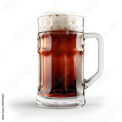 A refreshing glass of dark beer with a thick head of foam. Perfect for a summer day or a relaxing evening. photo