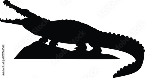 silhouette of a crocodile