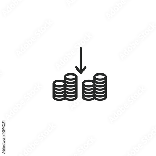 Coin stack icon flat vector design