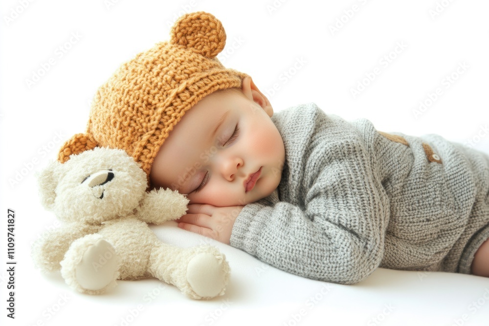 Adorable Newborn Boy, Peacefully Sleeping on Soft White Surface, Capturing the Essence of Infancy with a Beautiful Little Portrait Adorable Newborn Boy, Peacefully Sleeping on Soft White Surface, Capturing the Essence of Infancy with a Beautiful Little Portrait