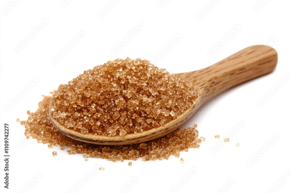 Brown Sugar Crystals Isolated on a Clean White Surface: A Healthy Ingredient for Culinary Creations Brown Sugar Crystals Isolated on a Clean White Surface: A Healthy Ingredient for Culinary Creations