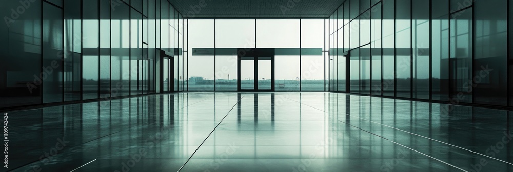 Stylish Entryway: Modern Interior Design of a Business Hall with Glass Features Stylish Entryway: Modern Interior Design of a Business Hall with Glass Features