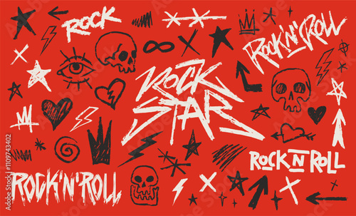 Colorful rock star themed graphic design art