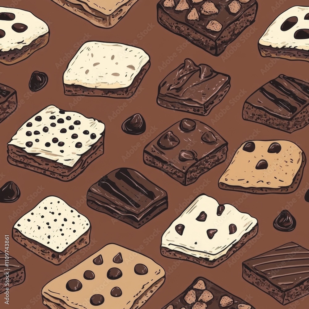 Yummy Brownies Pattern Design Yummy Brownies Pattern Design