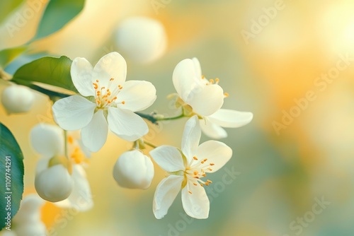 Vibrant Orange Blossom Blooms on a Lush Tree Branch in Spring, Capturing the Essence of Valencian Agriculture and Citrous Aroma