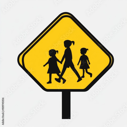 Caution! School Zone Ahead - Slow Down for Children's Safety with Traffic Sign