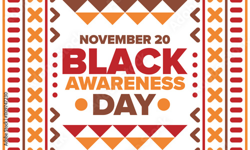 Black Awareness Day. Holiday in Brazil. Afro Brazilians. Celebrate awareness by the black community in November. African and brazilian culture. Black history art. Vector illustration