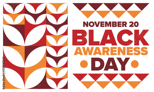 Black Awareness Day. Holiday in Brazil. Afro Brazilians. Celebrate awareness by the black community in November. African and brazilian culture. Black history art. Vector illustration