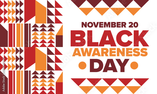 Black Awareness Day. Holiday in Brazil. Afro Brazilians. Celebrate awareness by the black community in November. African and brazilian culture. Black history art. Vector illustration