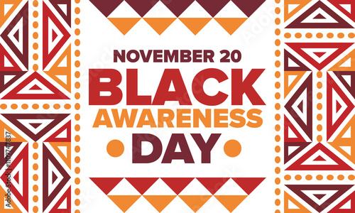 Black Awareness Day. Holiday in Brazil. Afro Brazilians. Celebrate awareness by the black community in November. African and brazilian culture. Black history art. Vector illustration