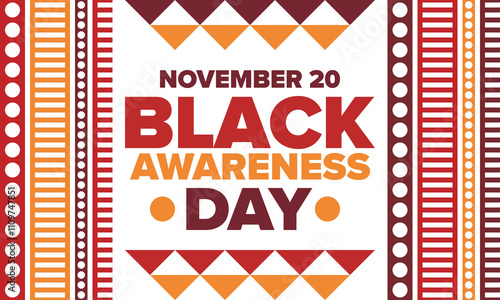 Black Awareness Day. Holiday in Brazil. Afro Brazilians. Celebrate awareness by the black community in November. African and brazilian culture. Black history art. Vector illustration