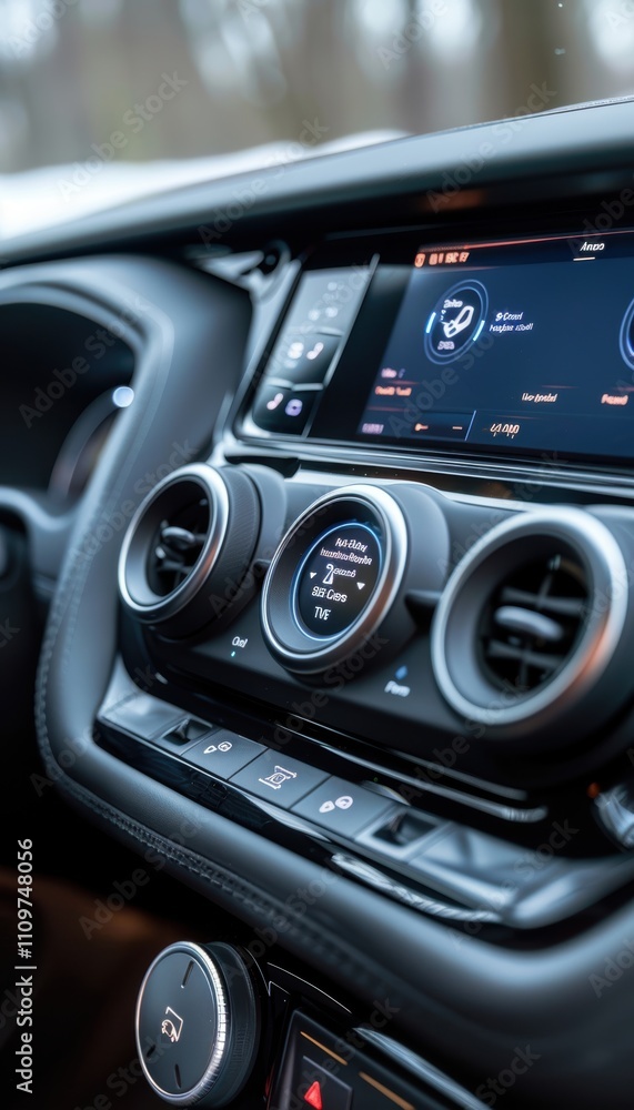 Fototapeta premium Modern Car Climate Control System for Efficient Multi-Zone Comfort and Digital Displays