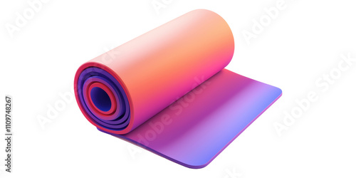 Gradient Yoga Mat Rolled Up Icon Isolated on Transparent Background