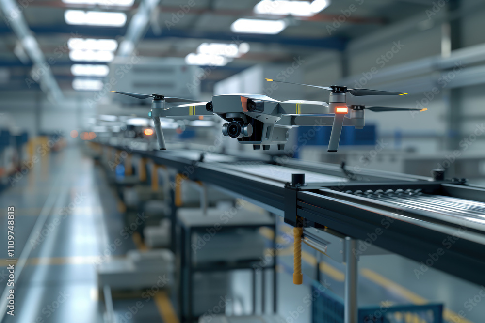 Automated Drone Production Line in Modern Manufacturing Plant for Industrial Innovation Automated Drone Production Line in Modern Manufacturing Plant for Industrial Innovation