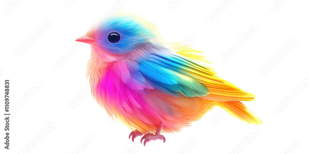 Naklejka premium Colorful Bird With Vibrant Plumage Isolated on Transparent Background