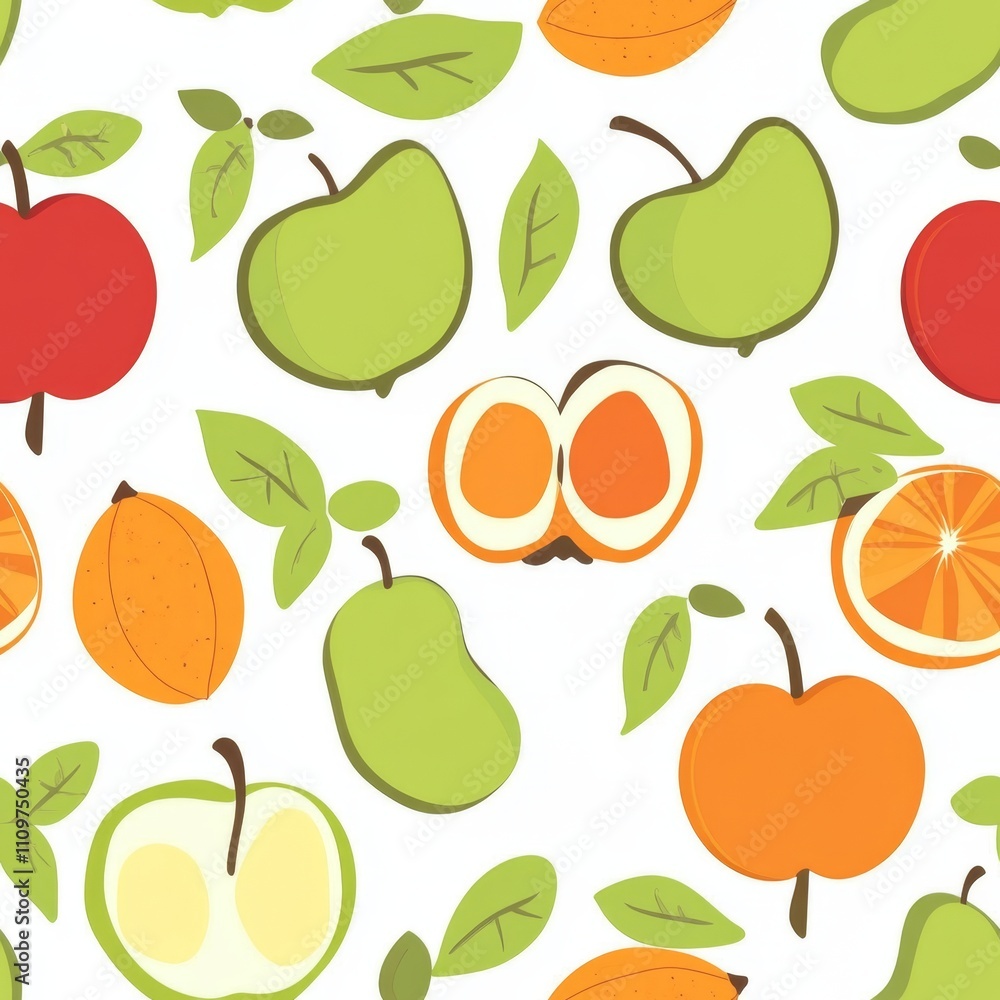 Obraz premium Colorful Fruit Pattern Design