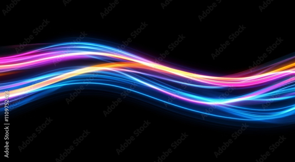 Dynamic Light Trails Symbolizing Speed and Technology, Perfect for Abstract Digital Presentations, with Copy Space for Business Profiles. Dynamic Light Trails Symbolizing Speed and Technology, Perfect for Abstract Digital Presentations, with Copy Space for Business Profiles.