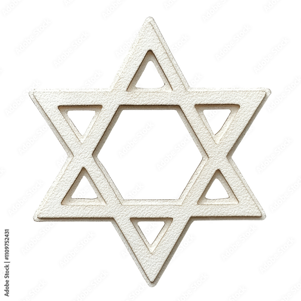 Star of David Symbol Crafted in Wood with Intricate Design Star of David Symbol Crafted in Wood with Intricate Design